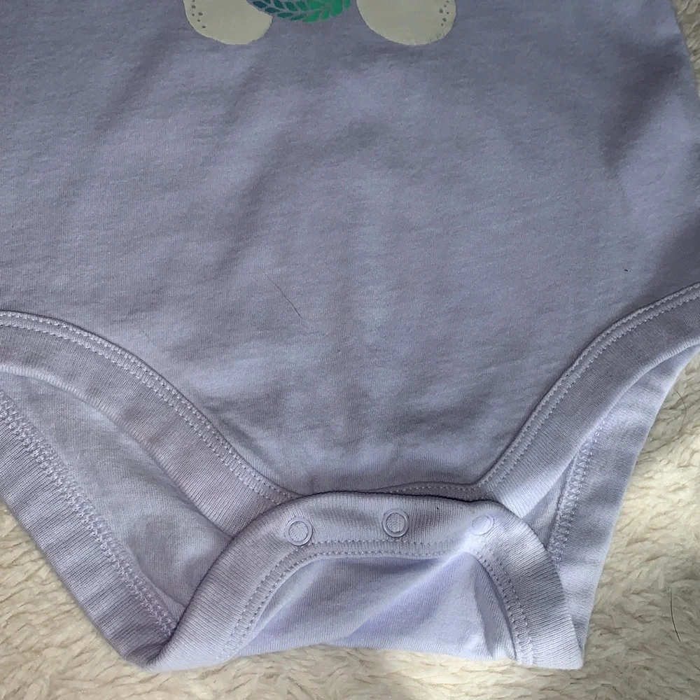 GAP Snoman Ruffle Bodysuit Onesie 6-12M I Love My Mommy EUC bluish purple